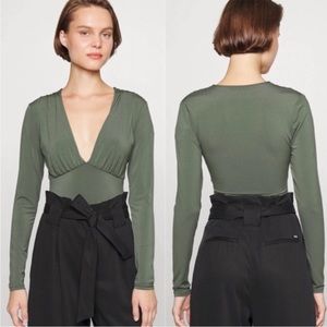 Abercrombie Green deep V bodysuit